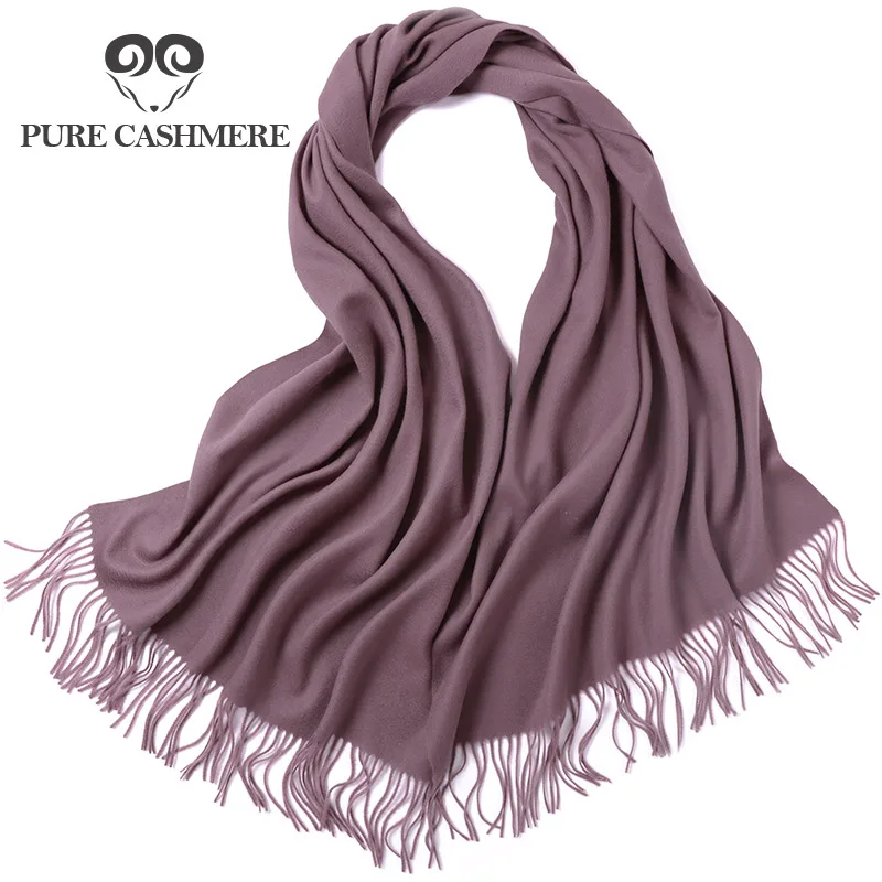 Sciarpa 100% puro cashmere, bordi sfrangiati, unisex oversize, calda e