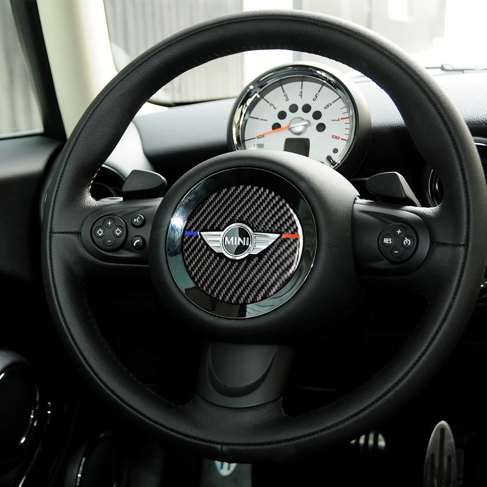 Автомобильный интерьер, углеродное волокно, руль, декоративная крышка, наклейка для Mini Cooper F55 F56 F60, автомобильные аксессуары для укладки