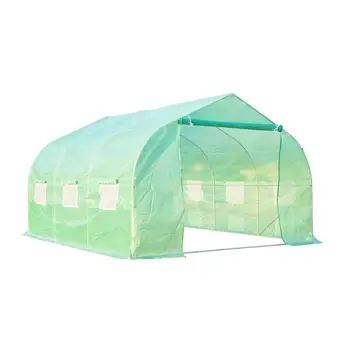 

【USA Warehouse】12ft x 10ft x 7ft Portable Walk-In Garden Greenhouse - Deep Green