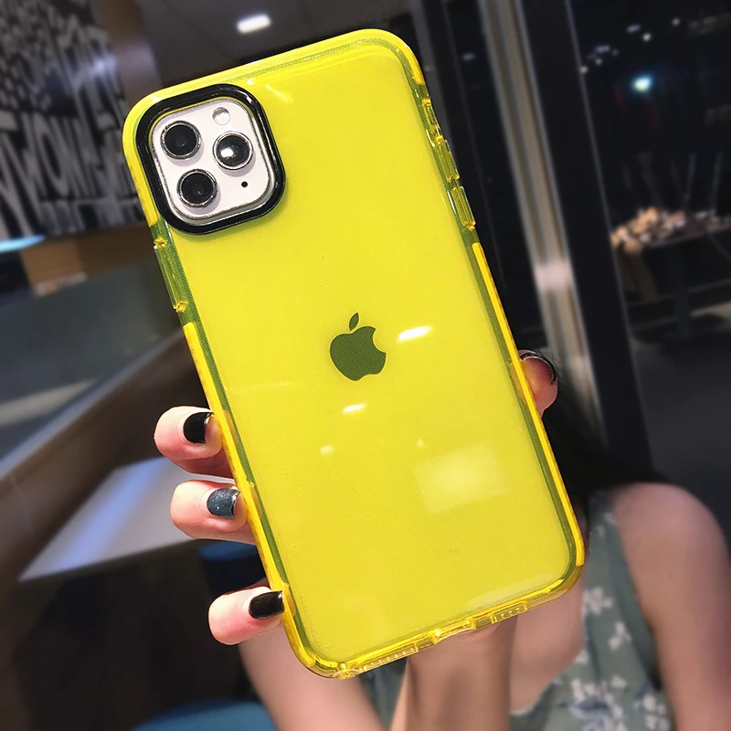 蛍光色耐衝撃電話ケース iphone 16 プロマックス 15 14 13 12 11 × XS