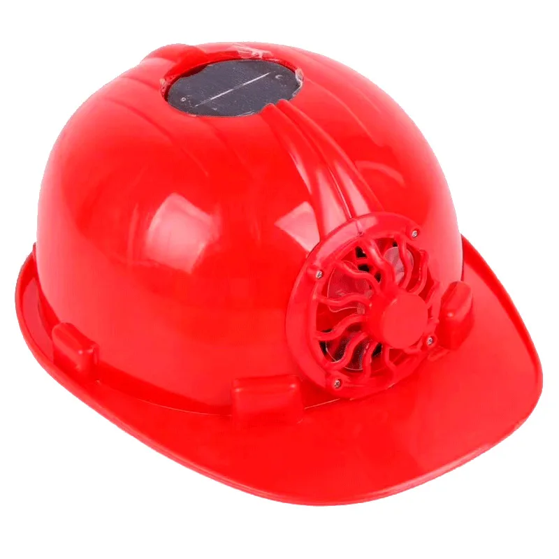 Red helmet Шлем с солнечной батареей, летний вентилятор, кепка, для улицы, конструкция, солнцезащитный крем, охлаждающий дышащий шлем, широкий верх, шляпа, солнцезащитный шлем - Цвет: Red helmet