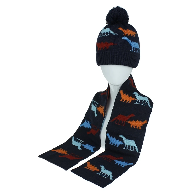 

Kids Knitted Christmas Hat Scarf Set Toddler Baby Beanie Cap Winter Warm Hat R2JF