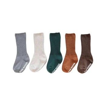 

2020 Fashion Newborn Knee-high Socks Infant Autumn Winter Pure Cotton Warm Cute Non-slip Anti-slip Sole Letter Stockings