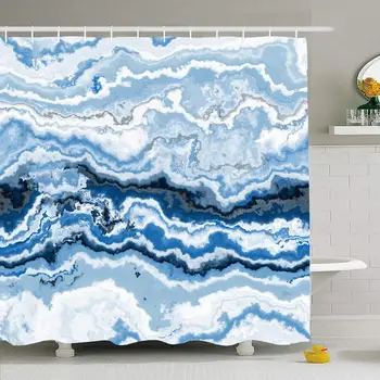 

Shower Curtain Set with Hooks 60x72 Gem Aluminosilicate Chalcedony Sardonyx Stone Spar Pattern Mineral Slice Nature Repeating