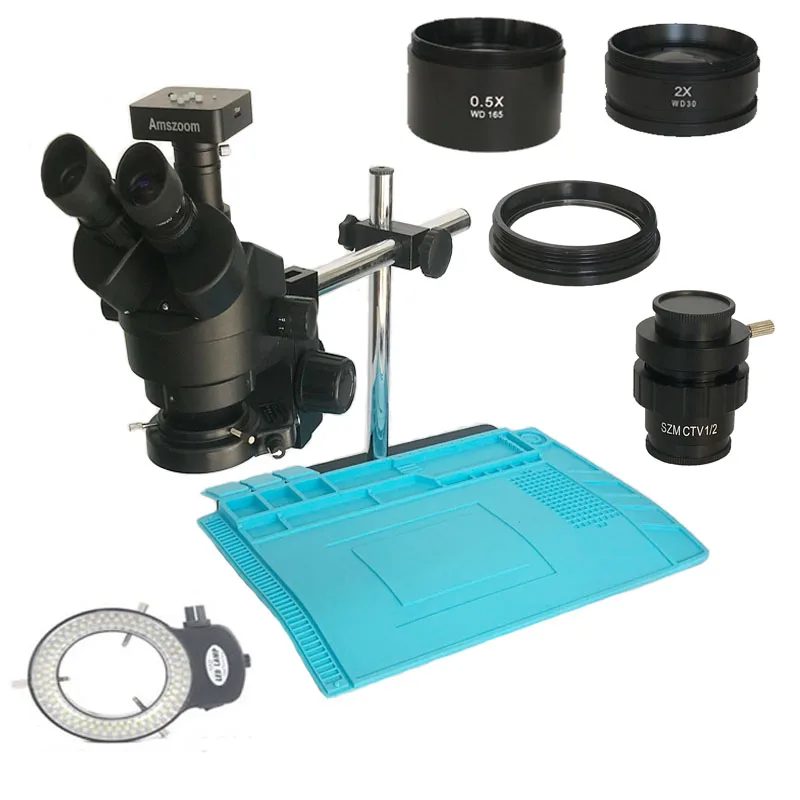 34MP Digital video HDMI USB  microscope camera 3.5X-90X simul-focal Trinocular Stereo Microscope soldering pcb phone repair Kit