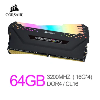 

Corsair Vengeance RAM RGB Pro 64GB (4x16GB) DDR4 3200 MHz(PC4-25600) C16 Desktop Memory-Black