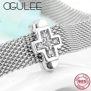 

2019 New 925 Sterling Silver Clear CZ Angel Nurse sign Clip Bead DIY Fit Original Women Reflection Charm Bracelet Jewelry making