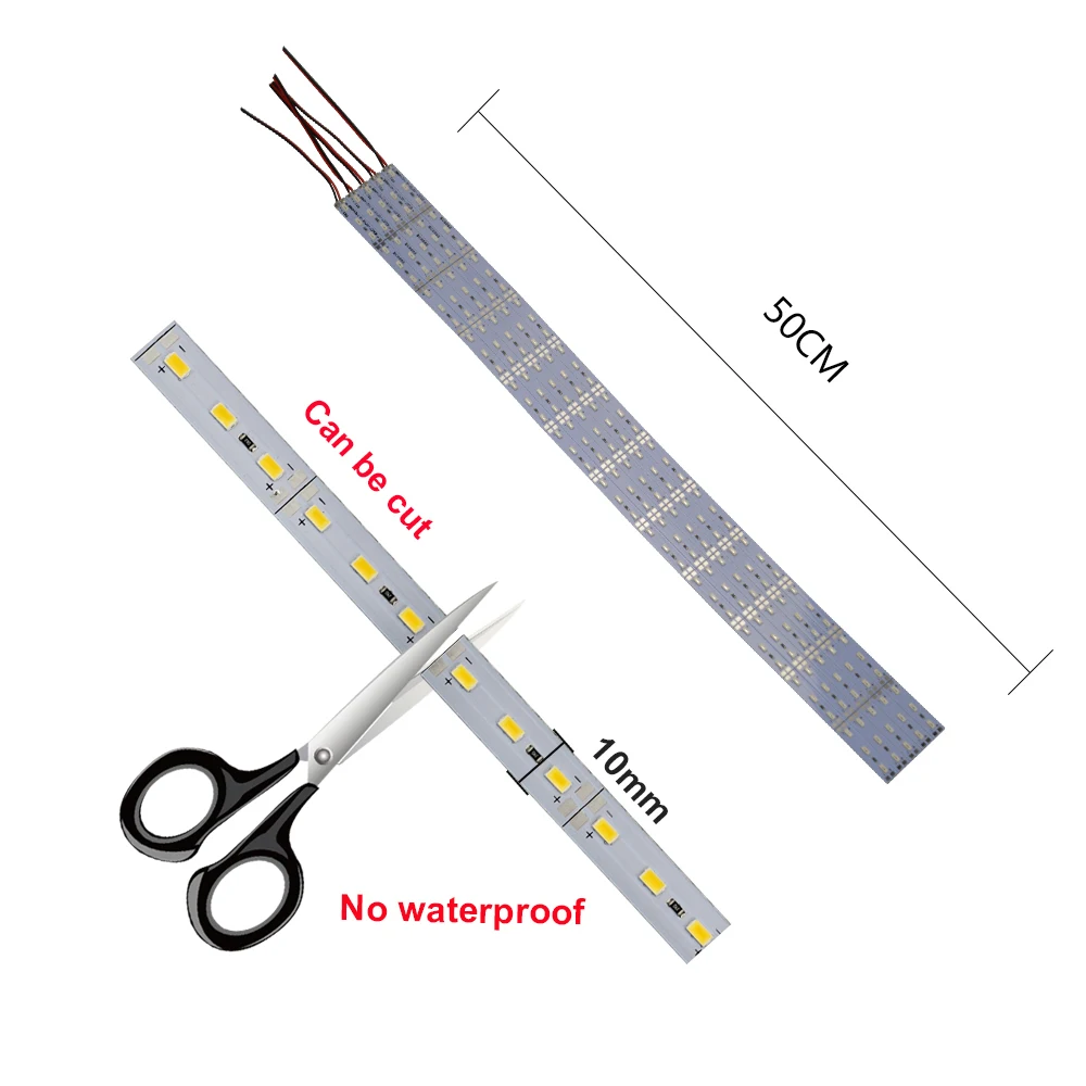 10 шт./лот 50 см светодиодный бар светильник SMD 8520 7020 5730 5050 2835 DC12V светодиодный жесткой полосы белый теплый холодный RGB под шкаф Кухня