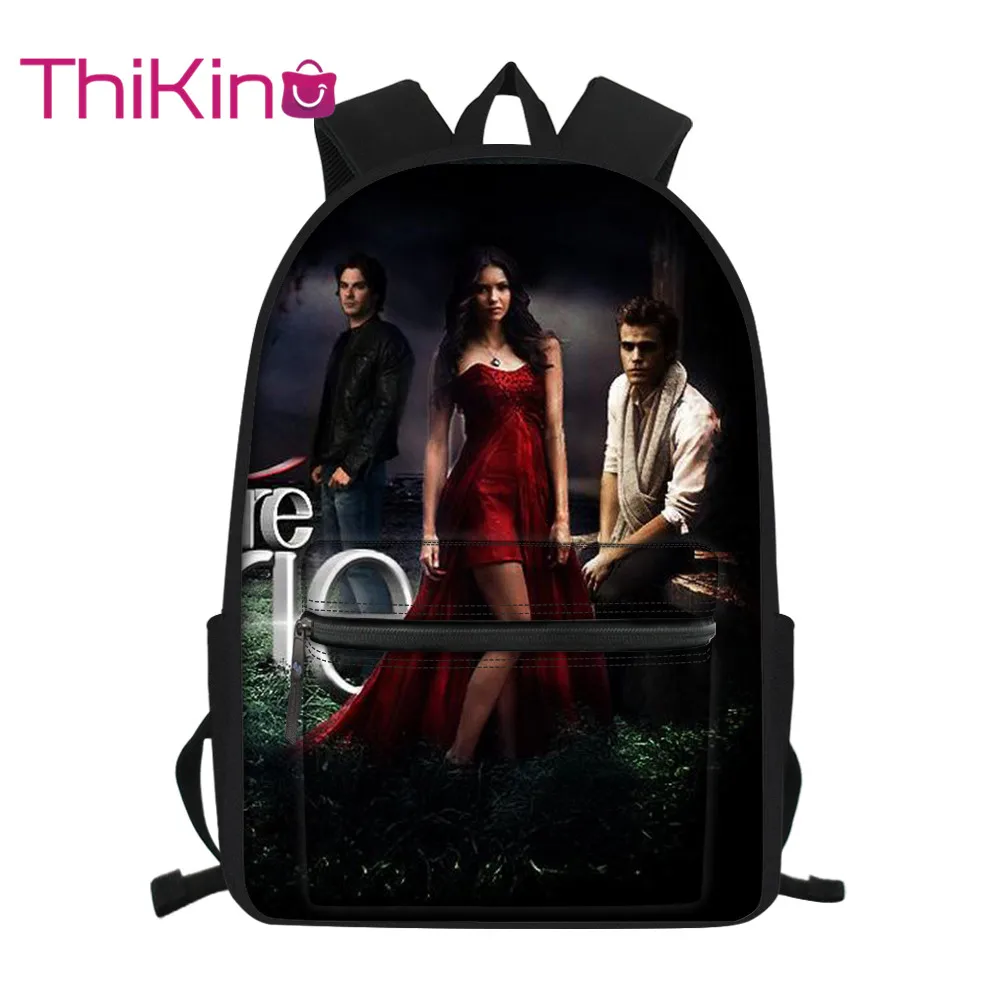 

Thikin The Vampire Diaries School Bag Backpack for Student Big Capacity School Supplies Package Shoulder Bag Women Mochila