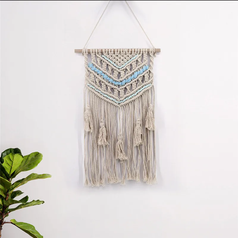 Scandinavia Style Macrame Woven Wall Hanging Fresh Cotton Home Geometric Art Decor Beautiful Apartment Dorm Room Decoration
