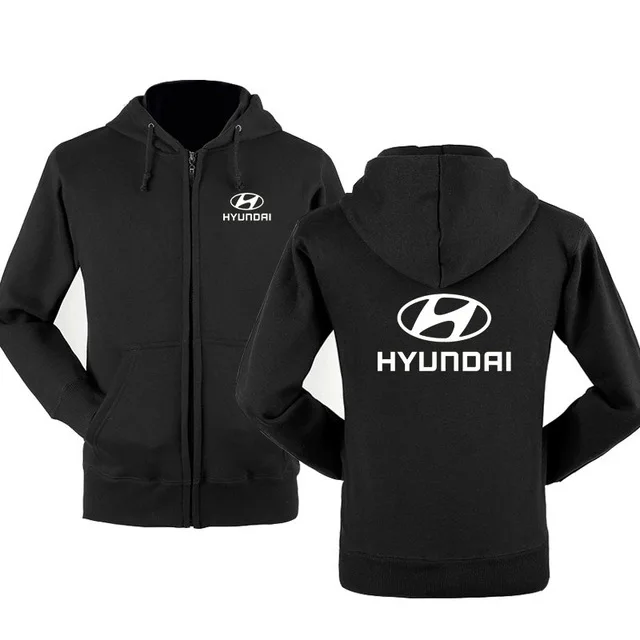 Осень Зима для hyundai Логотип толстовки на молнии с принтом для мужчин флисовая куртка с капюшоном толстовки на молнии g - Цвет: 4