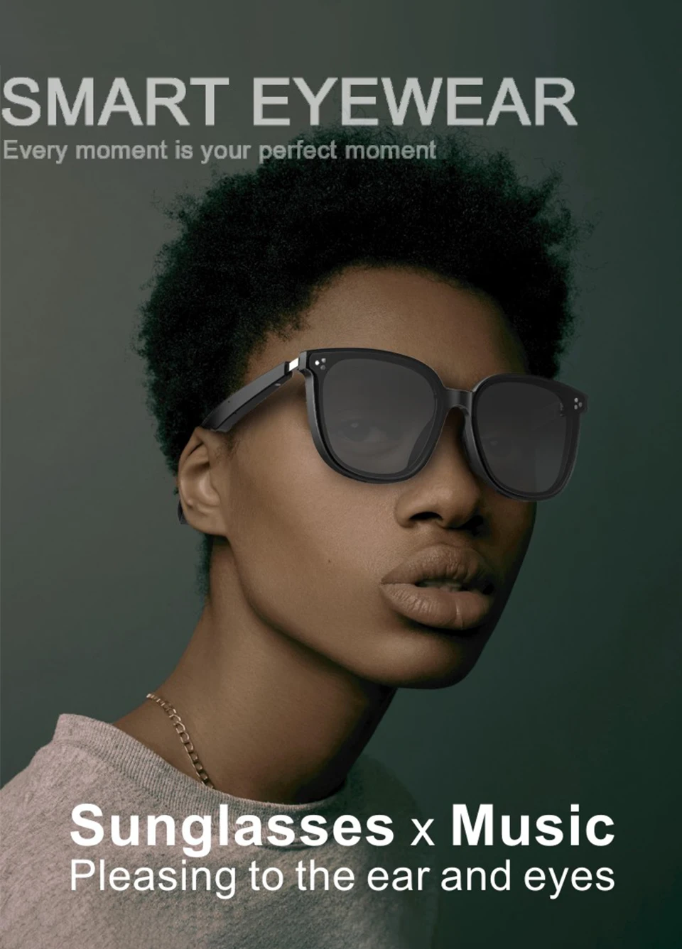 Waterproof Bluetooth Smart Sunglasses BT5.0 Headphones Glasses Call Music Anti-blue Light Glasses Compatible With IOS Android