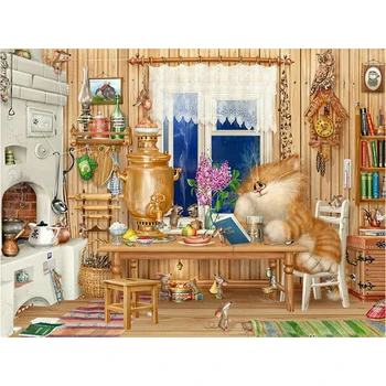 

Full Drill Diamond Painting Cartoon cat landscape 5d Diamond Embroidery Sale Diamond Picture Of Rhinestones Home Decor Gift