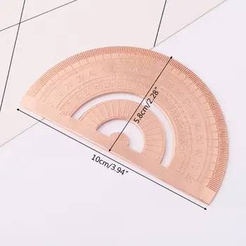 

Retro Copper Protractor Ruler Semicircle Drawing Measurement Math Geometry Tool For Students Stationery