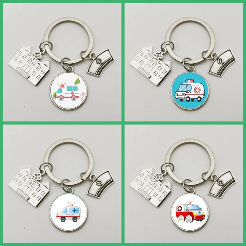 

1pcs Creative Hospital Model Pendant Keychain Cute Medical Bag Nurse Keychain Doctor Gift Student Graduation Souvenir Handmade