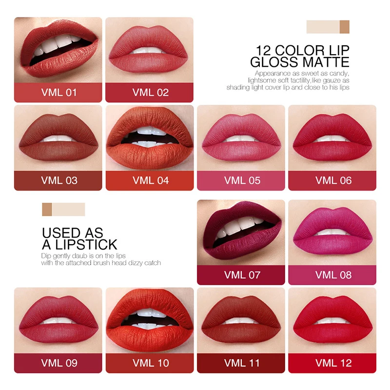 Matte Lip Plumper Lip Gloss Makeup Waterproof Liquid Lipstick Long Lasting Lip Tint Matte Lipgloss O 4