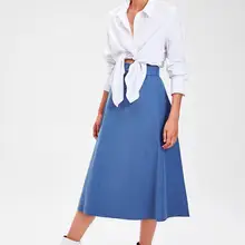 Trendyol Индиго юбка с деталями TWOAW20ET0098