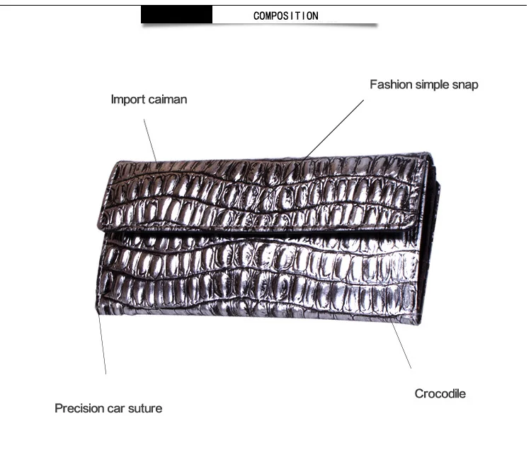 Кошелек женский натуральная кожа роскошь длинная женские кошельки страус крокодил металлический золото Серебряный фиолетовый черный кошелёк женский клатч кошелек