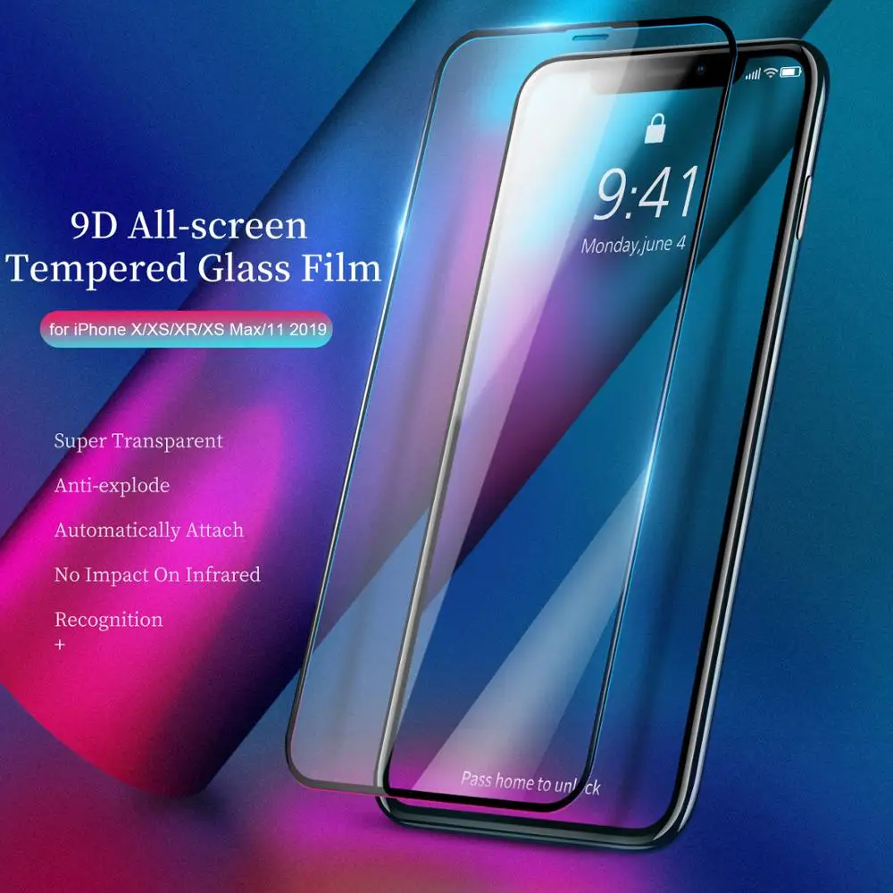 3D полное покрытие из закаленного стекла для iPhone 11 Pro на iPhone XR X XS Max защита экрана Защитное стекло для iPhone 11 Pro Max