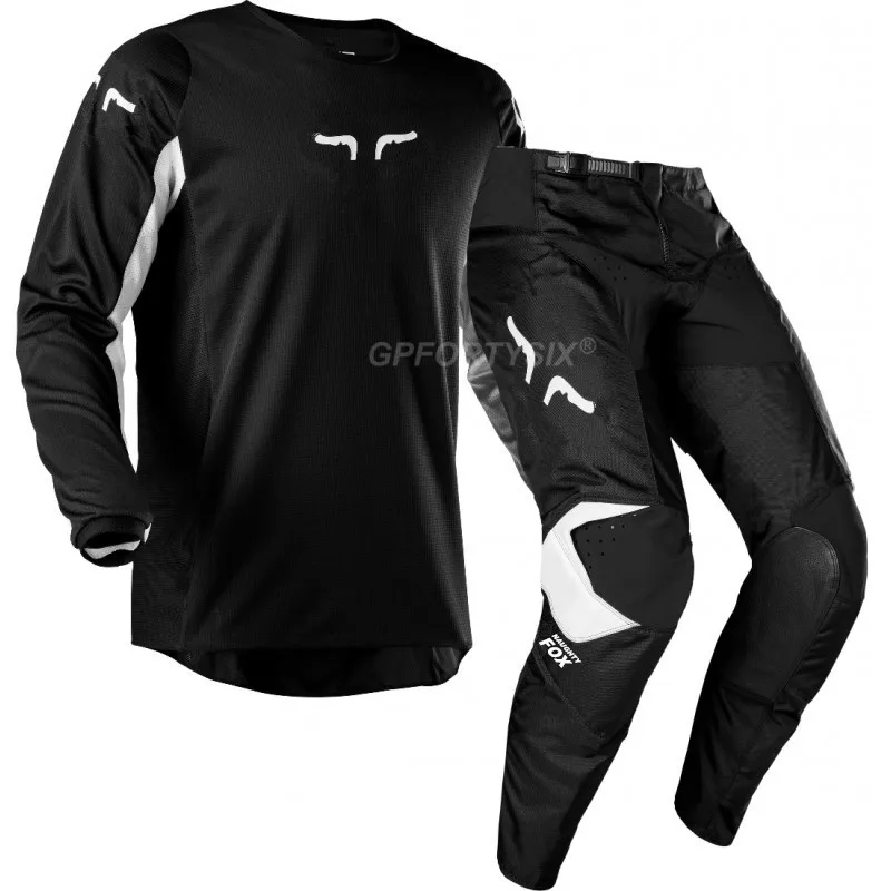Летние мужские KILA 360, мотокроссы, комбо DH MTB, Джерси, штаны, комплекты для велоспорта, внедорожные, мотоциклетные костюмы, горный, грязный, велосипедный костюм - Цвет: Black white