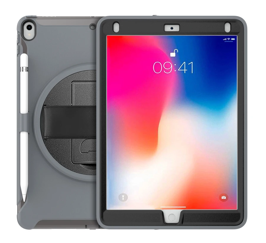 Детский противоударный чехол для iPad Air 3 Pro 10,5 дюймов PC+ силиконовая подставка для планшета с ремешком на плечо+ пленка