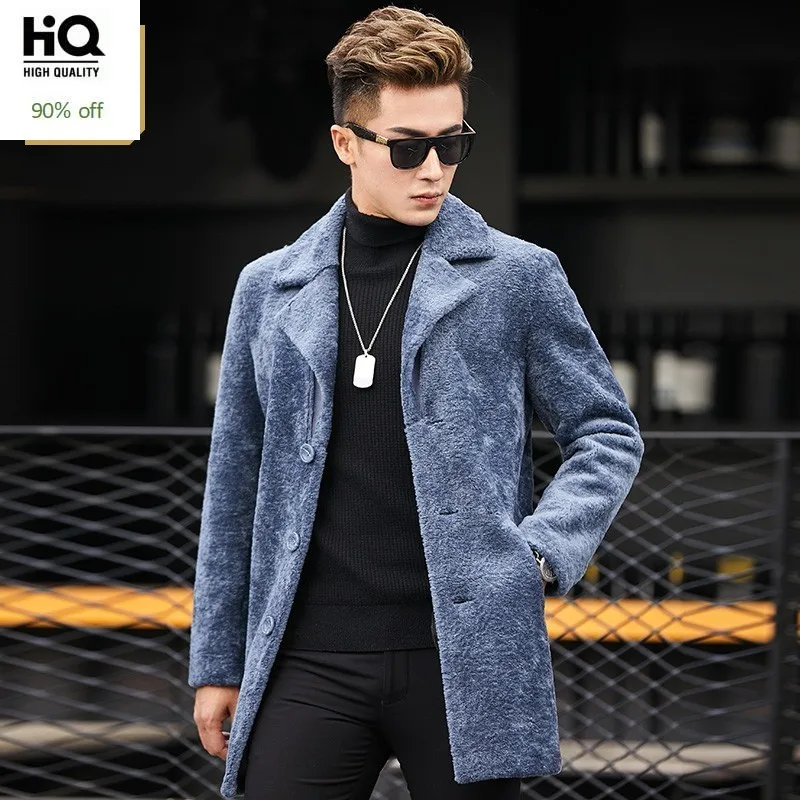 

2020 New Shearling Jacket Men Winter Thick Plus Size 4XL Real Sheep Fur Coat Fashion Outerwear Male High Quality Clothes