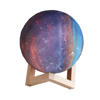 

Rechargeable Moon Lamp 13-15CM LED Star Ball Print Desk Lights 16 Colors 3D Printing Astral body Moon Lamp Home Decoration Desk