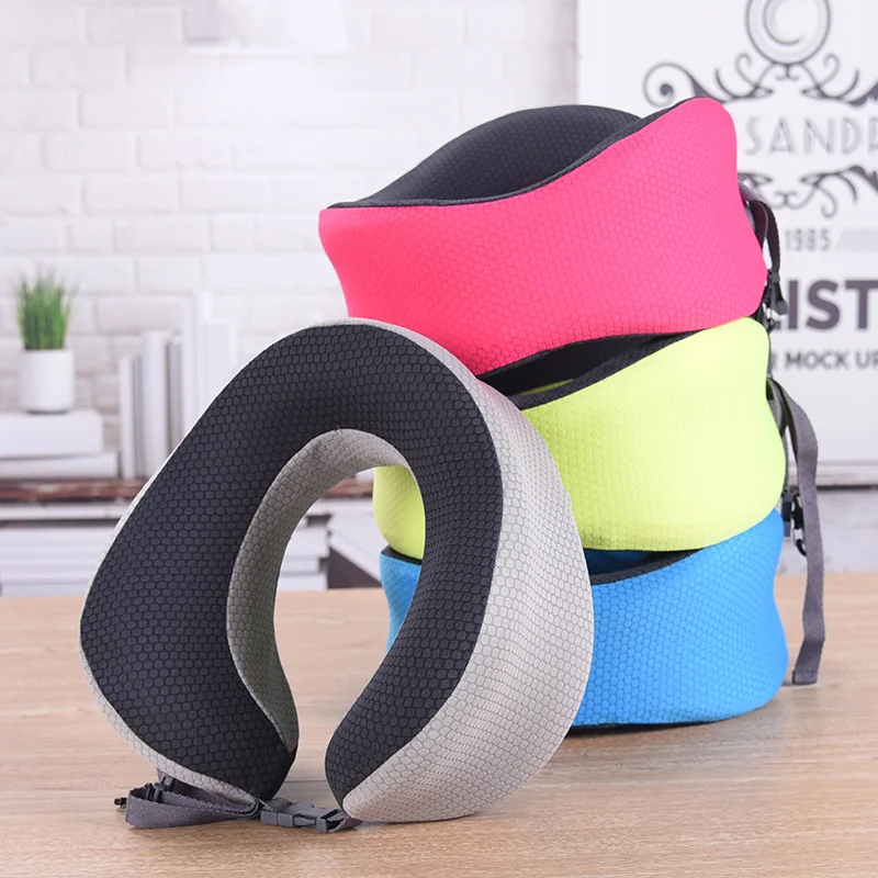 

U Shaped Memory Foam Neck Pillows Soft Slow Rebound Space Travel Pillow Neck Cervical Healthcare Airplane Travel Headrest