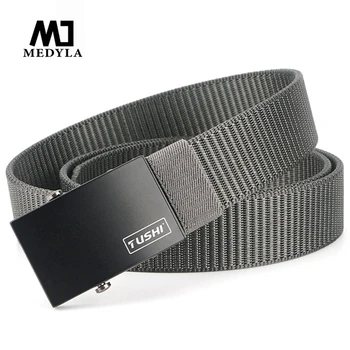 

MEDYLA 2020 sliding buckle men's military nylon belt matte black alloy buckle soft real nylon army tactical belt Dropshipping