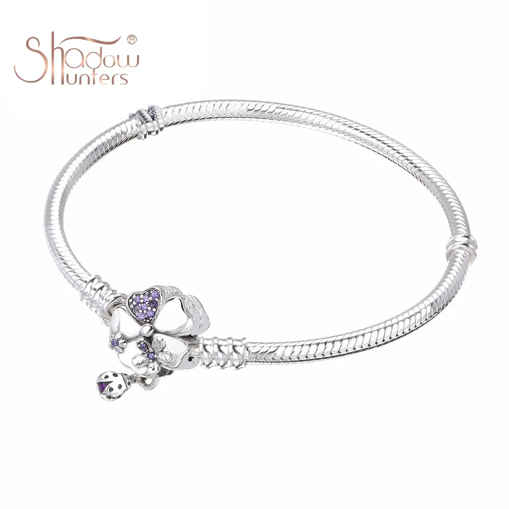 

SHADOWHUNTERS Genuine 925 Sterling Silver Flower Bracelets & Bangles For Women Gift Silver 925 Jewelry Pulseras Mujer Femme