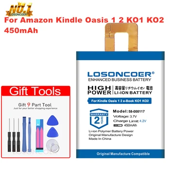 

LOSONCOER 58-000117 450mAh Battery for Amazon Kindle Oasis 1,2 e-Book Oasis1,Oasis2,KO1,KO2 Free tools Stand Holder Stickers