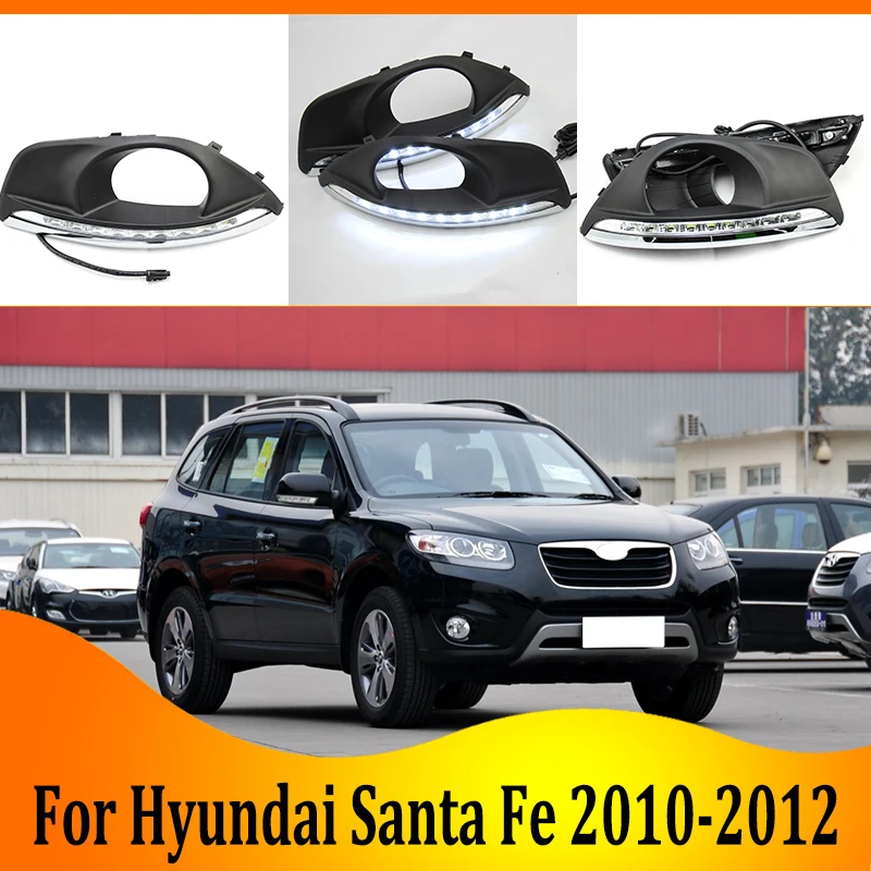 2 шт. для Hyundai Santa Fe 2010 2012 6000K белый светильник Светодиодный дневной вождения бега DRL