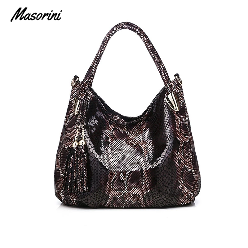 Women Designer Handbags Brand Snakeskin Pattern Handbag Shoulder Bags Leather Bag Tote | Багаж и сумки