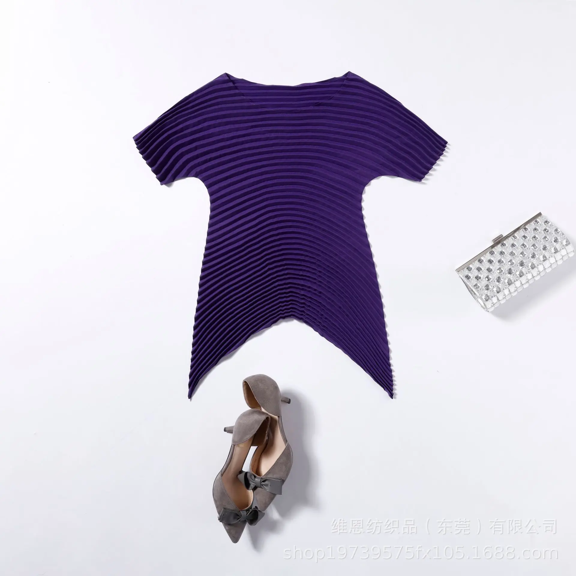 Новинка, пуловер с круглым вырезом, футболка, простая свободная одежда Miyake fold top