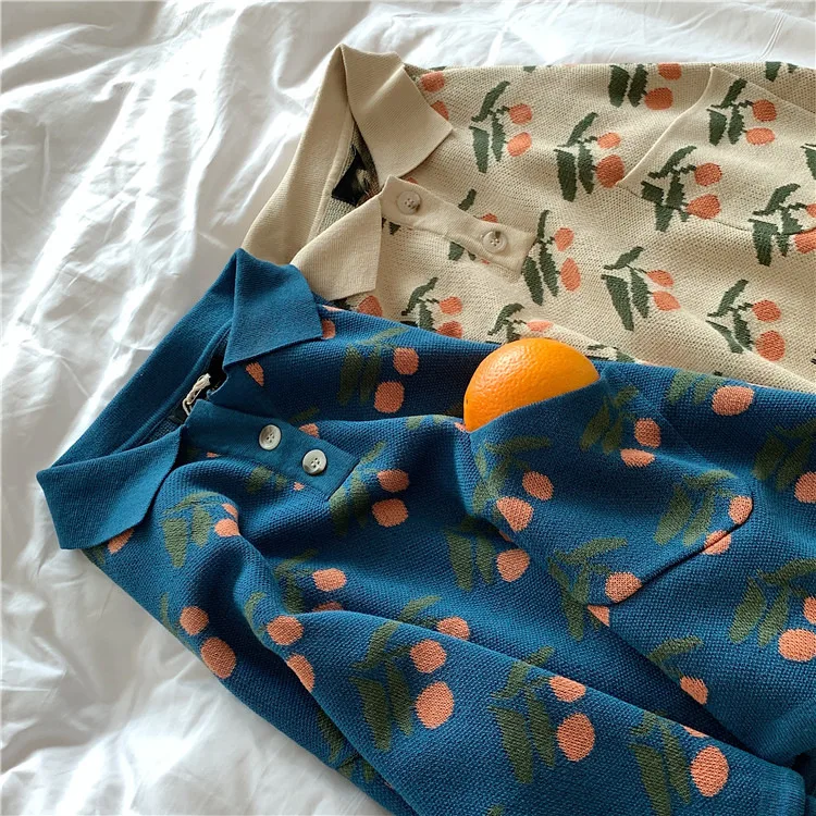 Neploe/Корейская осенне-зимняя новая блузка с отложным воротником и длинными рукавами для женщин, с принтом пуговица для пуловера, милая блуза Mujer, рубашка 46540