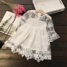Летняя одежда для девочек; Детские платья для девочек; кружевное платье с цветочным рисунком; вечерние платья для маленьких девочек; платье принцессы для девочек; 45