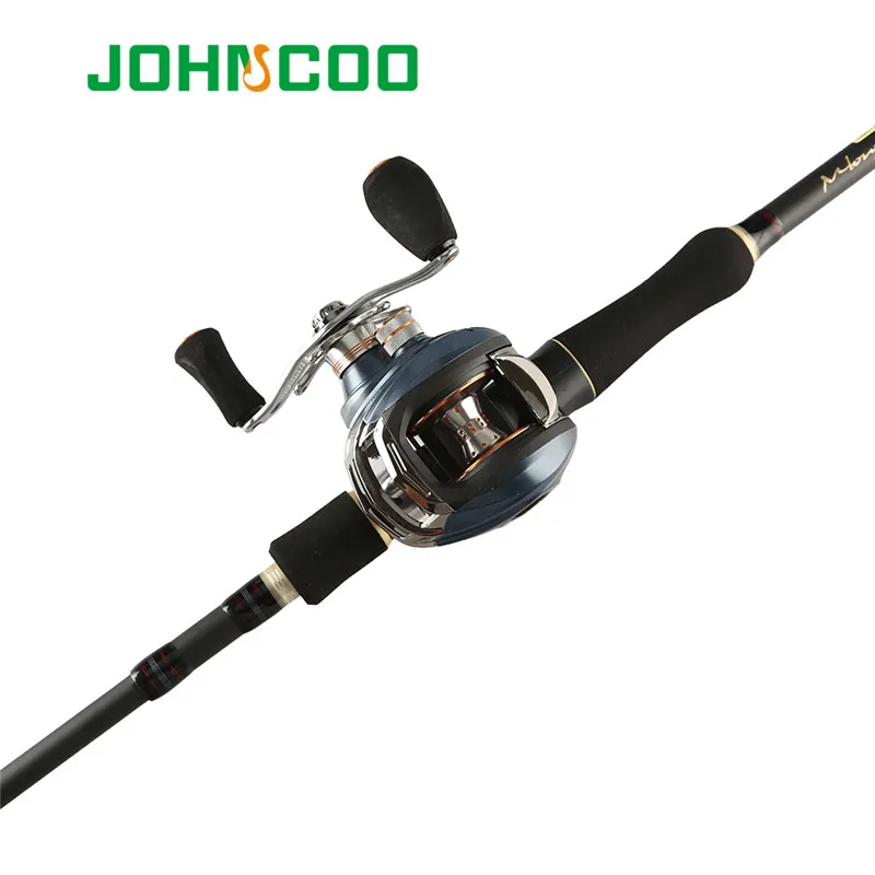 

JOHNCOO Casting Fishing Rod Reel Combination 1.8m 2.1m 2.4m 2.7m 3.0m Telescopic Carbon Rod MH Power Baitcasting Rod SR1200 Reel