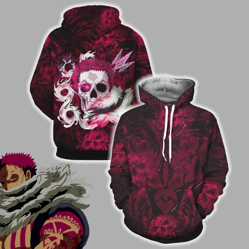 

Anime Charlotte Katakuri Cosplay Costume ONE PIECE Hoodie 3D Printed Hooded Thin Coat Sportswear Halloween