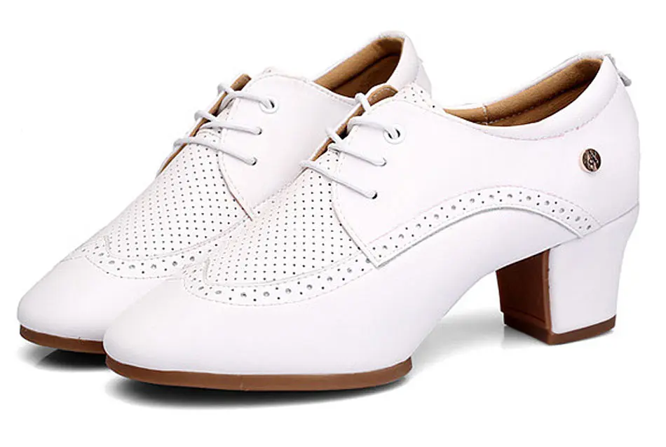 Женские кожаные туфли для латиноамериканских танцев дышащие кроссовки для фитнеса Бальный Танец Сальса на среднем каблуке 5 см