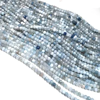 

Wholesale Faceted Natural Stone Bead Aquamarine Small Scattered Beads for Jewelry Making DIY Bracelet Necklace Accessories 3x4mm