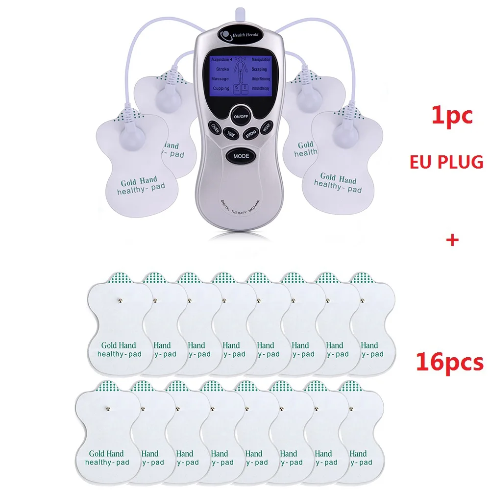 Электрический Herald Tens корпус иглоукалывания массаж мышц Цифровая терапия машина для спины шеи ноги здоровье - Цвет: EU Package C