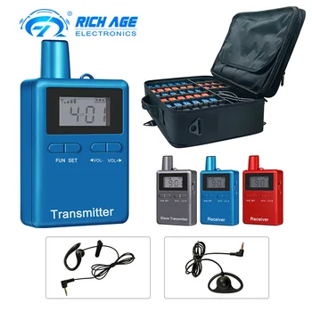 長距離 2.4 グラムミニポータブルささやきツアーガイドシステム 1 送信機と 2 受信機 3 solt ケース