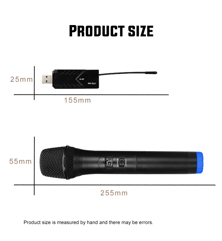 FELYBY UHF беспроводной микрофон всенаправленный динамический микрофон с usb-приемником для вечерние KTV пение активного отдыха WM-1