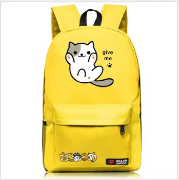 

New Design Cartoon School Bags Animal Children Backpack Cute Women Cat print Backpack School Bags For Girls Rucksack