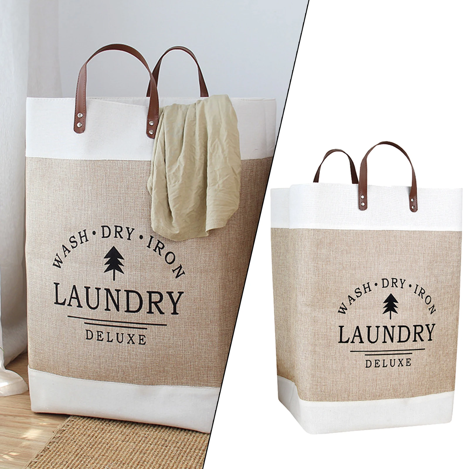Waterproof Collapsible Laundry Hamper Dirty Clothes Freestanding Laundry Basket Foldable Storage Bin Sundries Sorter Basket