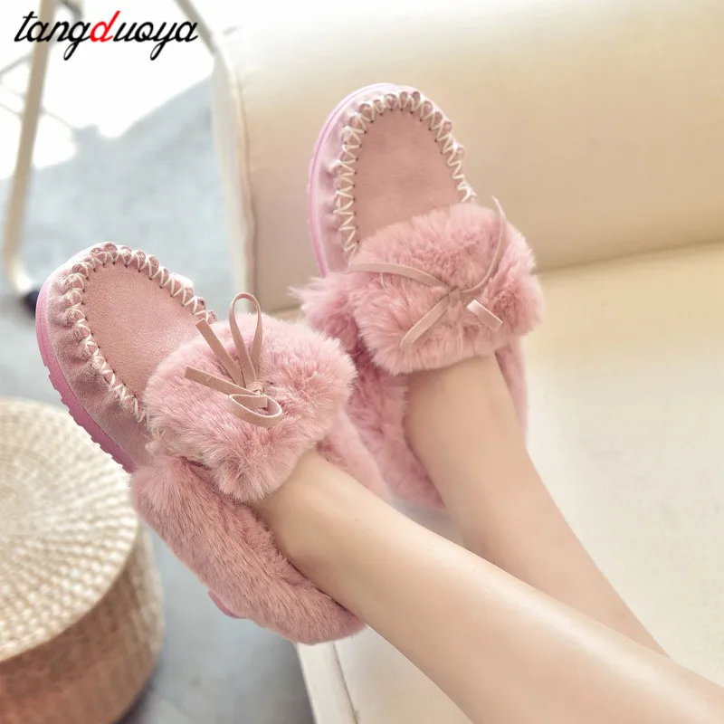 

plush winter shoes woman 2019 ankle boots for women low heel womens shoes casual women winter snow boots femme hiver 2020