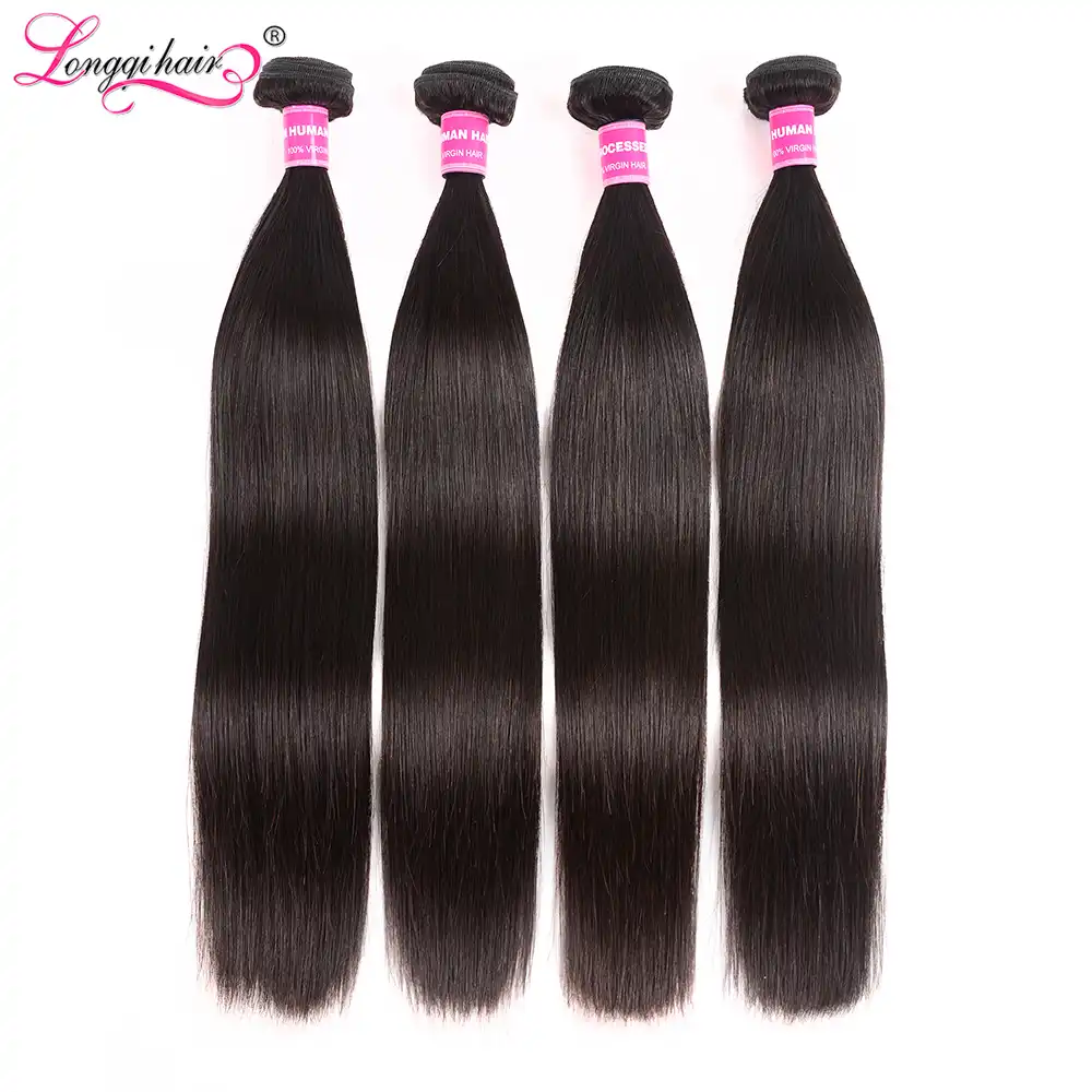 Longqi Straight Hair Bundles Natural Remy Human Hair Brazilian