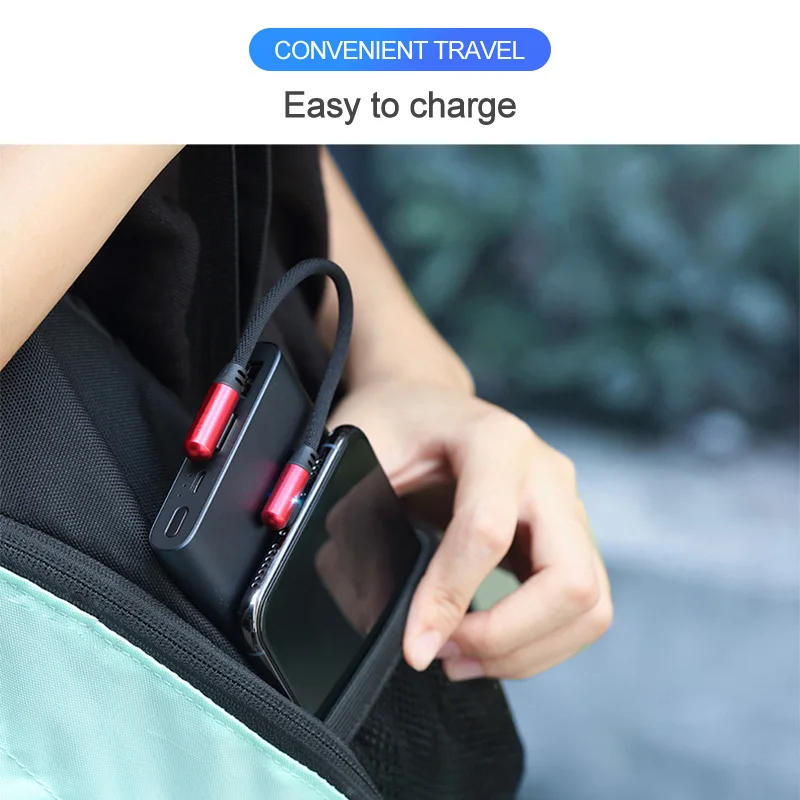 Cable Micro Usb corto de 25CM, Cable de 90 grados tipo C, cargador de teléfono portátil para banco de energía, Mini teléfono móvil, Cable USB C ► Foto 2/6