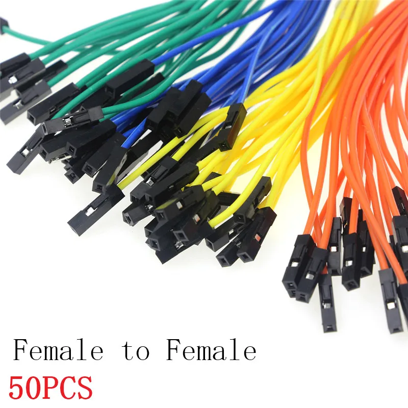 

50Pcs 2.54MM 20CM DIY Electronic Kit Breadboard Double-headed Female to Female Dupont Wire For Arduino Jumper Cable Random Color