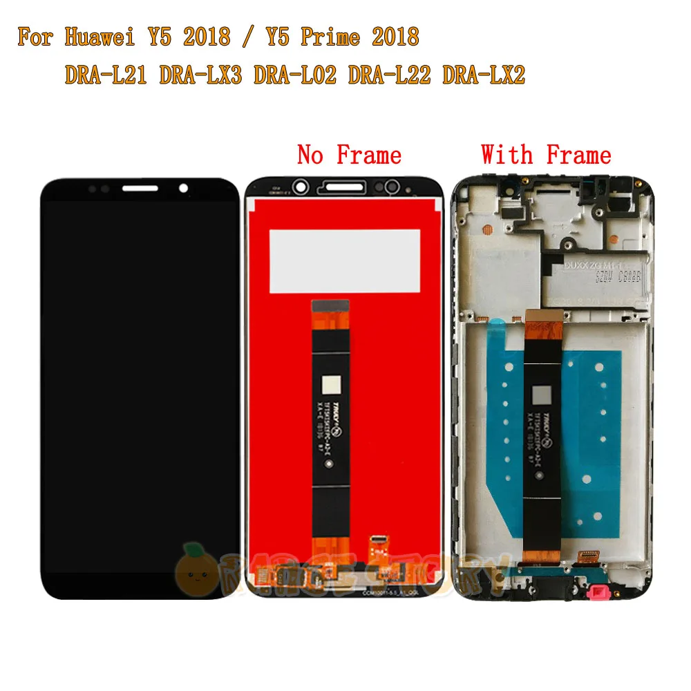

5.45" For Huawei Y5 Prime 2018 DRA-LX2 Full LCD Display Touch Screen Sensor Glass Frame For Y5 2018 DRA-L21 DRA-L01 LCD Screen